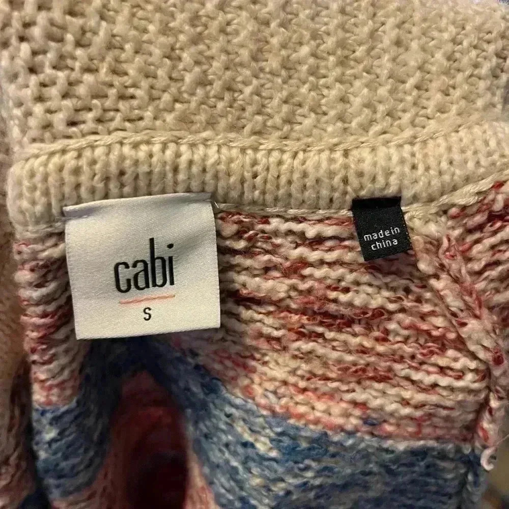 CAbi Highlands Sweater Fair Isle Printed Zip Front Cardigan Size S - Picture 8 of 12